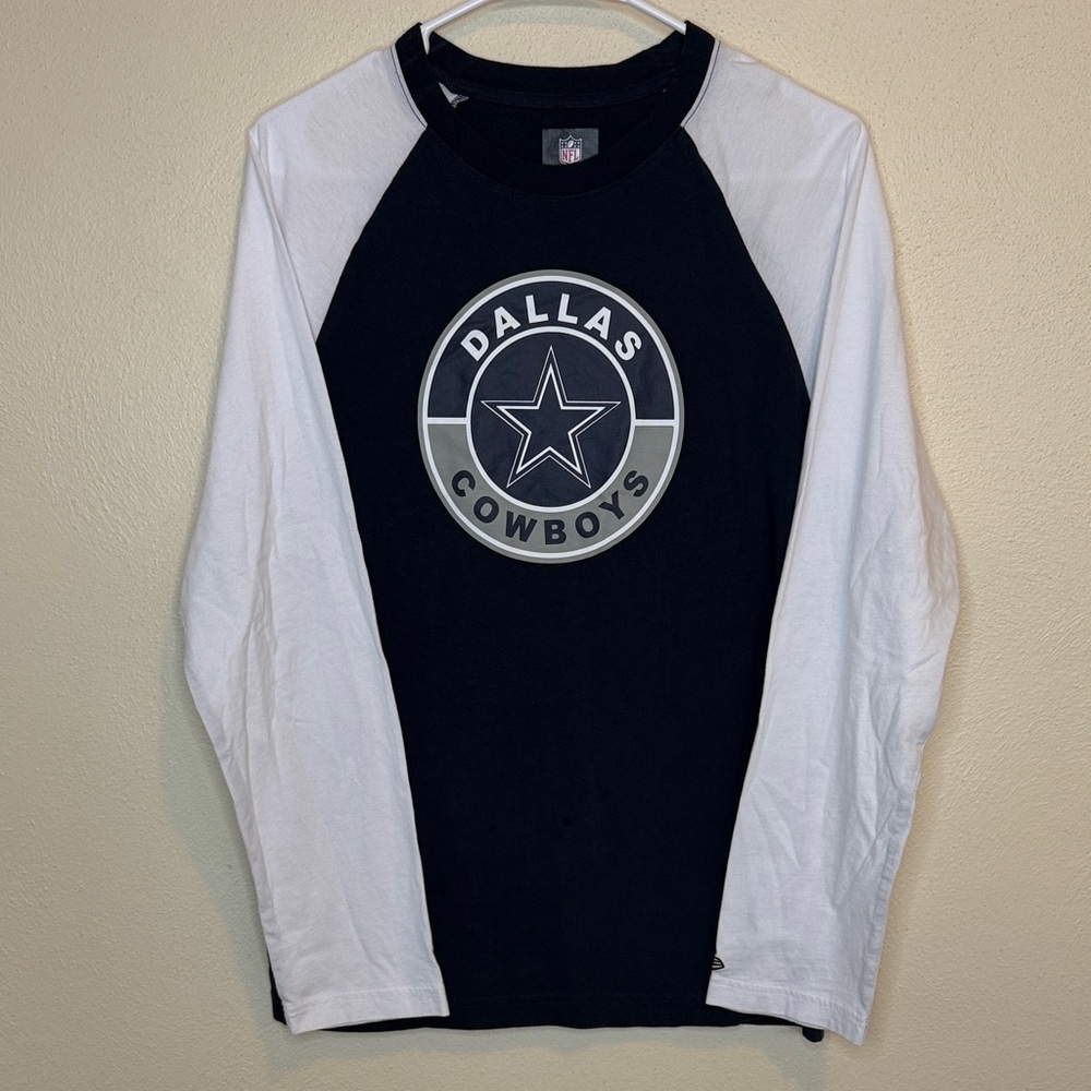 NFL Dallas Cowboys Navy Blue White Long Sleeve Tee Men’s Size M